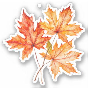 Watercolor Maple Tree Leaves