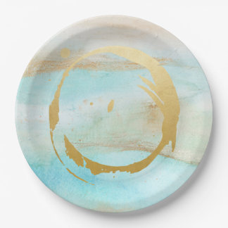 Watercolor Marble Bridal Baby Shower Paper Plates