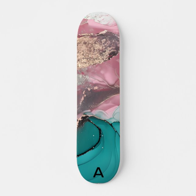 Watercolor Marble Customised Skateboard (Front)