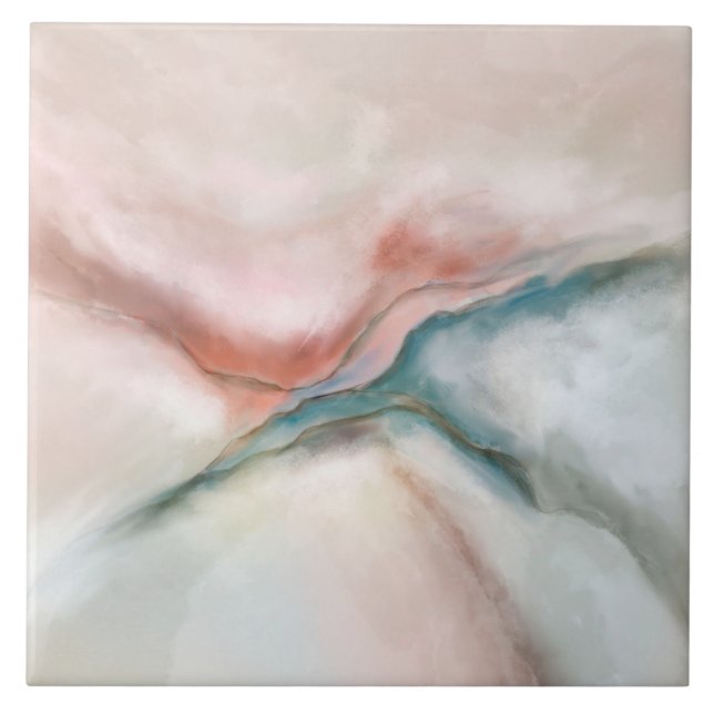 Watercolor Marble Flow Abstract Tile (Front)