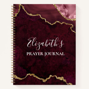 Watercolor Marble Geode Rose Gold Prayer Journal