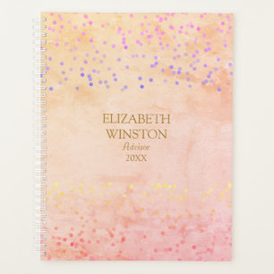 Watercolor Marble Rainbow Confetti Business Planner