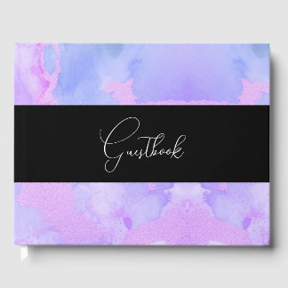 Watercolor Marble Texture Background Wedding Guest Book