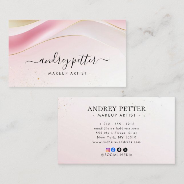 Watercolor marbled Business Card (Front/Back)