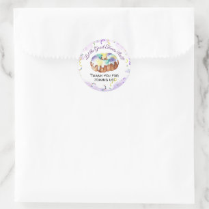 Watercolor Mardi Gras, Fat Tuesday Party Classic Round Sticker