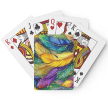 Watercolor Mardi Gras Feather seamless pattern