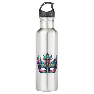 watercolor Mardi Gras mask carnival  710 Ml Water Bottle