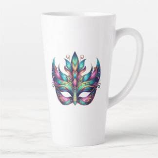 watercolor Mardi Gras mask carnival  Latte Mug