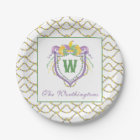 Watercolor Mardi Gras Monogram Crest