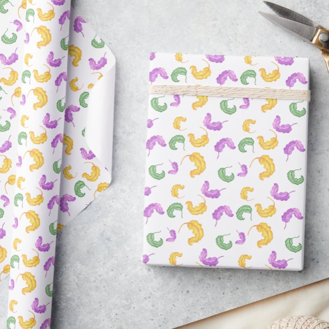 Watercolor Mardi Gras Party Wrapping Paper (Creator Uploaded)