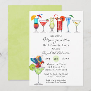 Watercolor Margarita Bachelorette Party Invitation