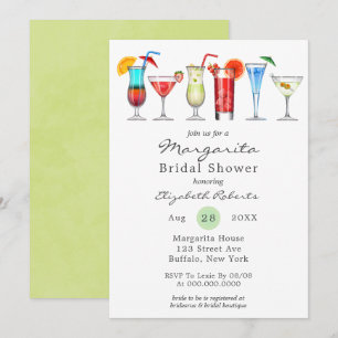 Watercolor Margarita Bridal Shower Invitation