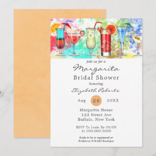 Watercolor Margarita Bridal Shower Invitation