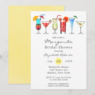 Watercolor Margarita Bridal Shower Invitation