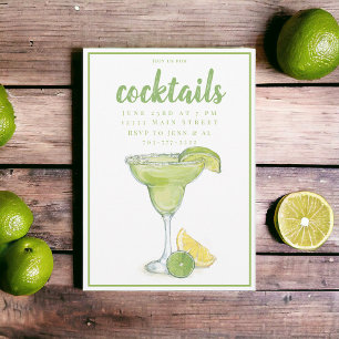 Watercolor Margarita Cocktail Party Invitation