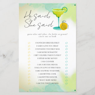 Watercolor Margarita Tequila Bridal Shower Games
