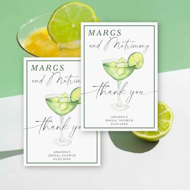 Watercolor Margarita Thank you Bridal shower  Card (Creator Uploaded)