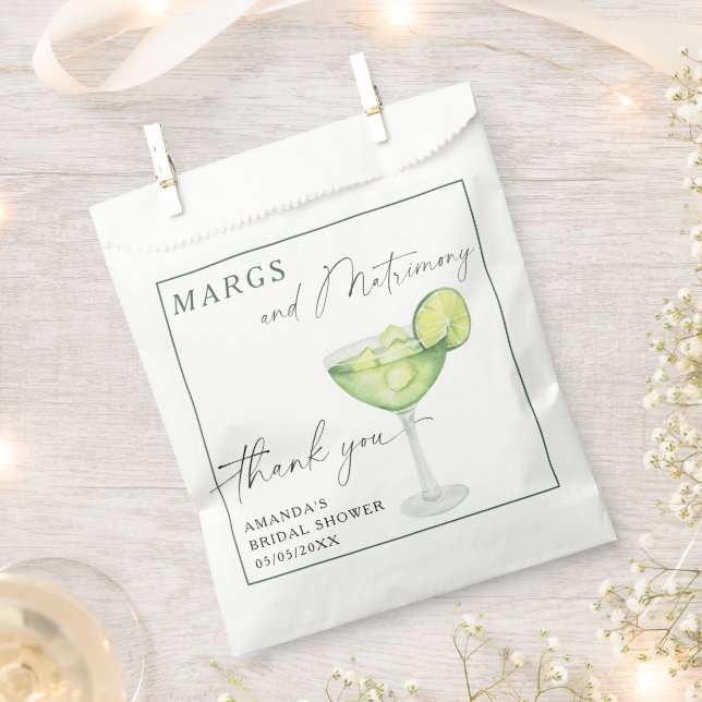 Watercolor Margarita Thank you Bridal shower  Favour Bags (Clipped)