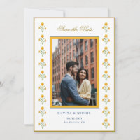 Watercolor marigold  Photo Save the Date