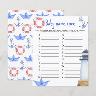 Watercolor marine - Baby name race game