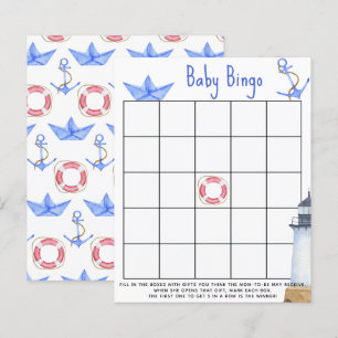 Watercolor marine - Baby shower bingo game