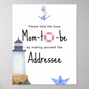 Watercolor marine - Mum to be addressee Poster