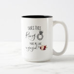 Watercolor Marsala Future Bride Engagement Gift  Two-Tone Coffee Mug<br><div class="desc">This "does this ring make me look engaged" mug makes a perfect bride-to-be gift for a future Mrs. The mug features a beautiful watercolor marsala Floral Bouquet arrangement on both sides with beautiful calligraphy and text with a "ring" artwork. You can personalise/customise the last name to any surname name the...</div>