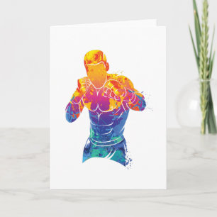 Watercolor Martial Arts Card