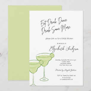 Watercolor Martini Bridal Shower Invitation