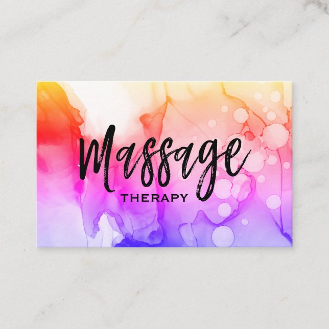 *~* Watercolor Massage Therapist Massage Therapy Business Card (Front)
