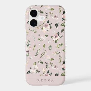 Watercolor Mauve Floral Pattern