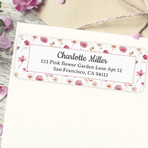 Watercolor Mauve Floral Pattern Return Address