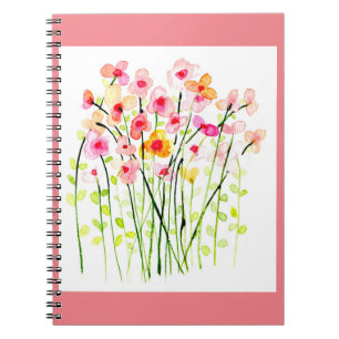 Watercolor meadow blossom notebook