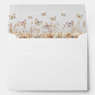 Watercolor Meadow Butterflies  Envelope