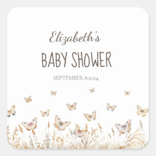 Watercolor Meadow Butterflies  Square Sticker