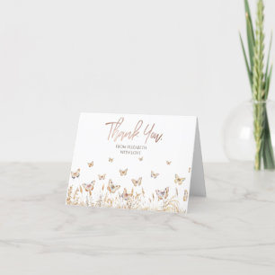 Watercolor Meadow Butterflies  Thank You Card