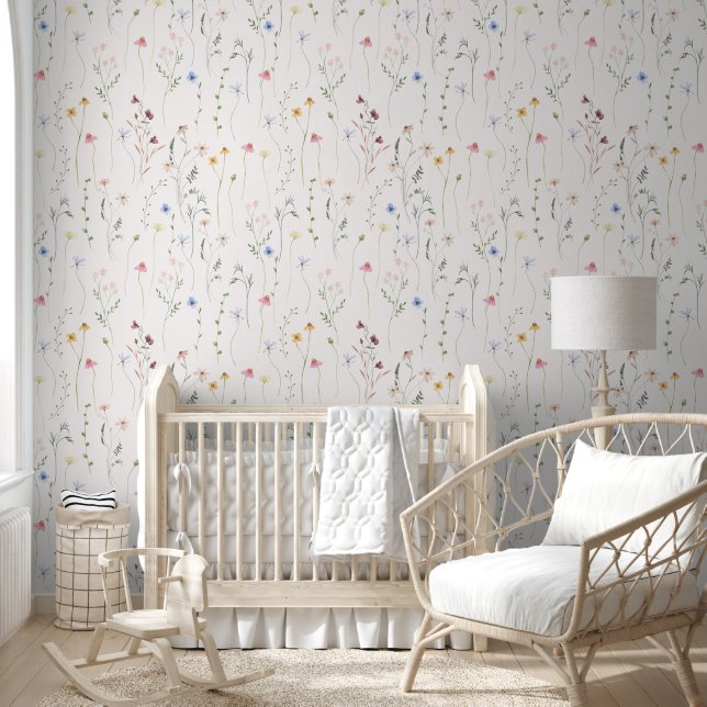 Watercolor Meadow Wallpaper (Kids)