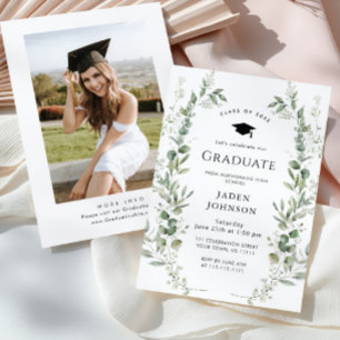 Watercolor Meadow Wildflower Boho Graduation Party Invitation