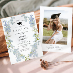Watercolor Meadow Wildflower Boho Graduation Party Invitation
