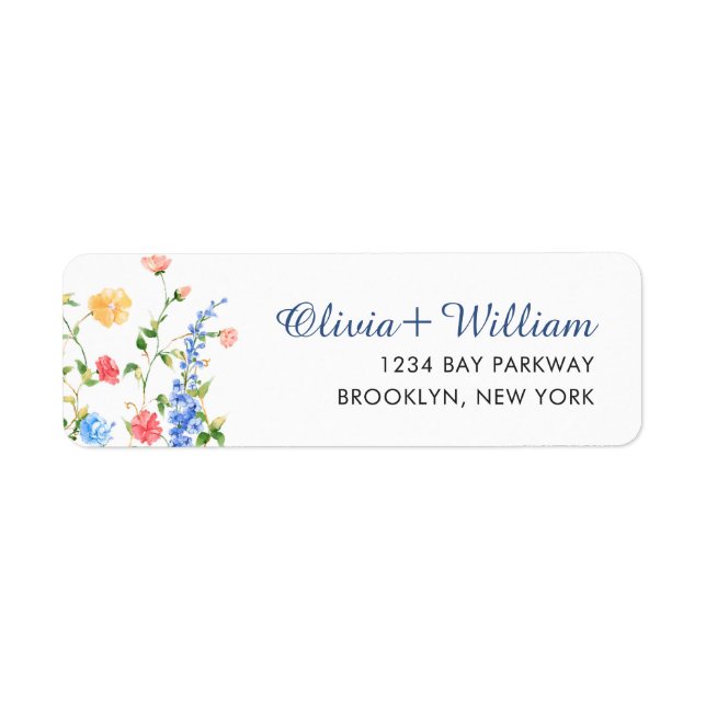 Watercolor Meadow Wildflower Boho Wedding (Front)