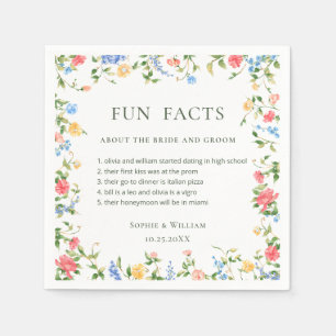 Watercolor Meadow Wildflower Boho Wedding Napkin