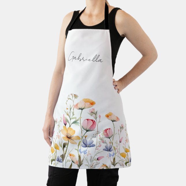 Watercolor Meadow Wildflower Mother's Day Apron (Insitu)
