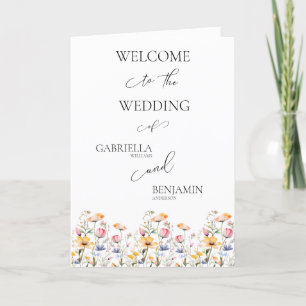 Watercolor Meadow Wildflower Thank You Wedding Programme