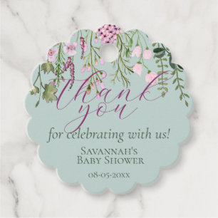 Watercolor Meadow Wildflowers Floral Thank You Favour Tags