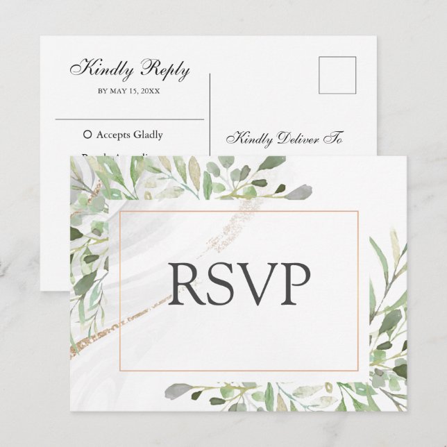 Watercolor Meal Choice RSVP Postcard (Front/Back)