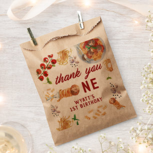 Watercolor Meatball Italian 1st Birthday Favour Bags