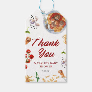 Watercolor Meatball Italian Baby Shower favours Gift Tags