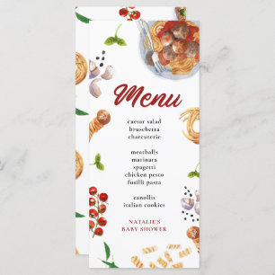 Watercolor Meatball Italian Menu
