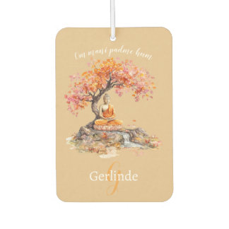 Watercolor Meditating Buddha Personalized Car Air Freshener