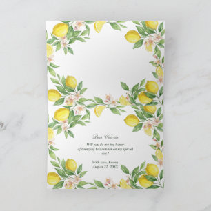 Watercolor Mediterrane will you be a bridesmaid? Thank You Card